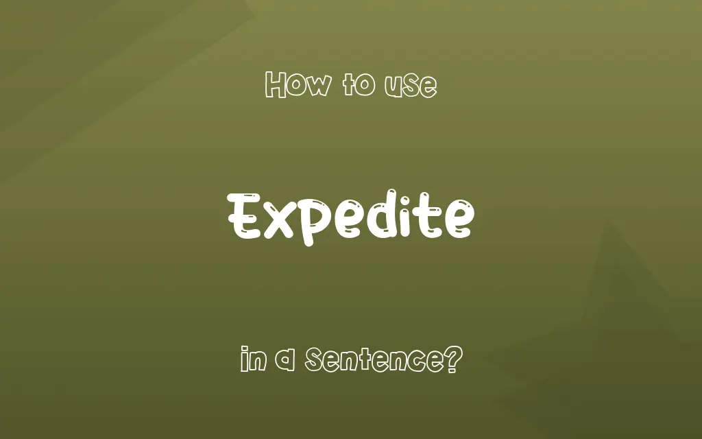 Expedite in a sentence