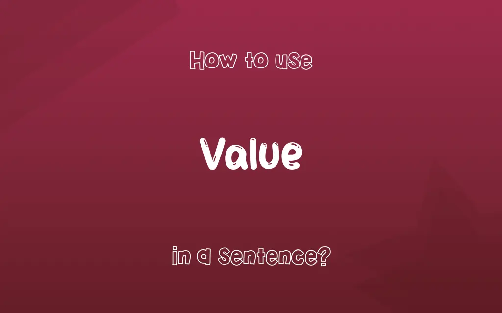 Value in a sentence